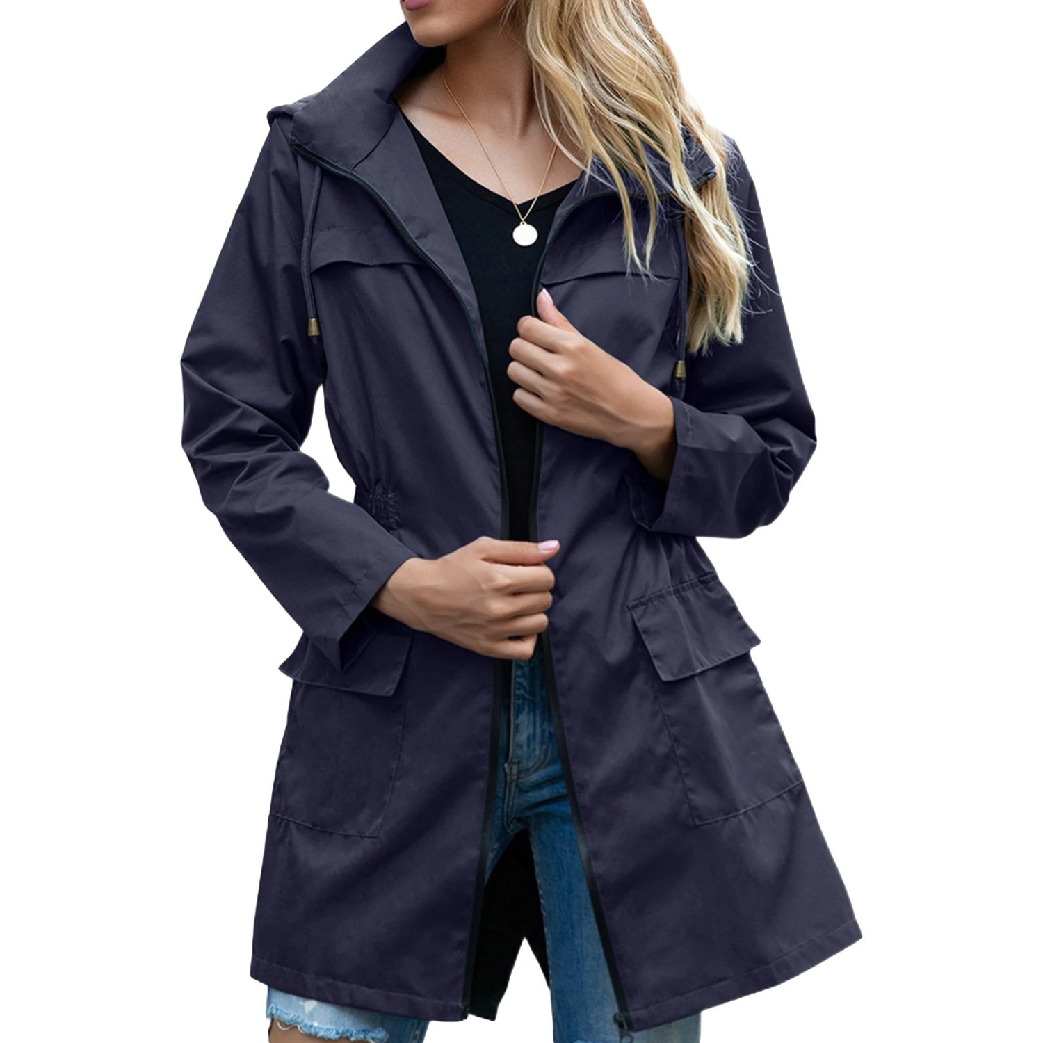 Eloise - Midi dames trenchcoat met ritssluiting weerbestendig